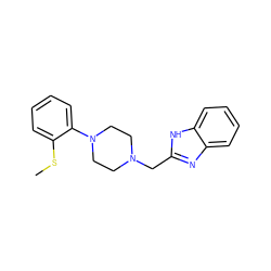 CSc1ccccc1N1CCN(Cc2nc3ccccc3[nH]2)CC1 ZINC000013581143