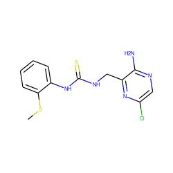 CSc1ccccc1NC(=S)NCc1nc(Cl)cnc1N ZINC000071296045