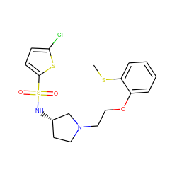 CSc1ccccc1OCCN1CC[C@H](NS(=O)(=O)c2ccc(Cl)s2)C1 ZINC000095576824