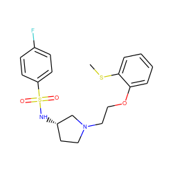 CSc1ccccc1OCCN1CC[C@H](NS(=O)(=O)c2ccc(F)cc2)C1 ZINC000095574394