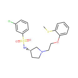 CSc1ccccc1OCCN1CC[C@H](NS(=O)(=O)c2cccc(Cl)c2)C1 ZINC000095571979