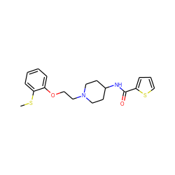 CSc1ccccc1OCCN1CCC(NC(=O)c2cccs2)CC1 ZINC000095575595