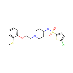 CSc1ccccc1OCCN1CCC(NS(=O)(=O)c2ccc(Cl)s2)CC1 ZINC000095580172