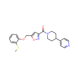 CSc1ccccc1OCc1cc(C(=O)N2CCC(c3ccncc3)CC2)no1 ZINC000012307568