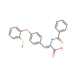 CSc1ccccc1Oc1ccc(/C=C(\NC(=O)c2ccccc2)C(=O)O)cc1 ZINC000028522565