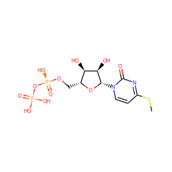 CSc1ccn([C@@H]2O[C@H](CO[P@@](=O)(O)OP(=O)(O)O)[C@@H](O)[C@H]2O)c(=O)n1 ZINC000035033754