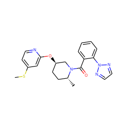 CSc1ccnc(O[C@@H]2CC[C@@H](C)N(C(=O)c3ccccc3-n3nccn3)C2)c1 ZINC000299851582