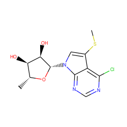 CSc1cn([C@@H]2O[C@H](C)[C@@H](O)[C@H]2O)c2ncnc(Cl)c12 ZINC000013809450