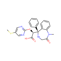 CSc1cnc(O[C@H](C(=O)O)[C@@]2(c3ccccc3)NCC(=O)N(C)c3ccccc32)nc1 ZINC000013561027