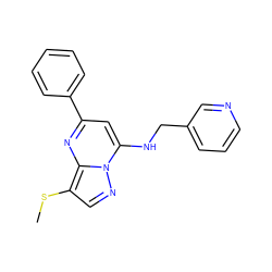 CSc1cnn2c(NCc3cccnc3)cc(-c3ccccc3)nc12 ZINC000028958737