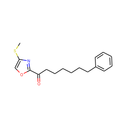 CSc1coc(C(=O)CCCCCCc2ccccc2)n1 ZINC000040863863