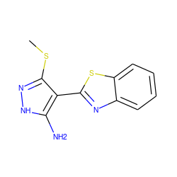 CSc1n[nH]c(N)c1-c1nc2ccccc2s1 ZINC000005687054