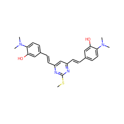 CSc1nc(/C=C/c2ccc(N(C)C)c(O)c2)cc(/C=C/c2ccc(N(C)C)c(O)c2)n1 ZINC000084689826