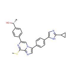 CSc1nc(-c2ccc([C@@H](C)O)cc2)cn2c(-c3ccc(-c4cnc(C5CC5)[nH]4)cc3)cnc12 ZINC000118852457