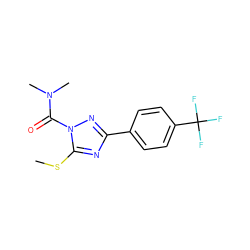 CSc1nc(-c2ccc(C(F)(F)F)cc2)nn1C(=O)N(C)C ZINC000013533084