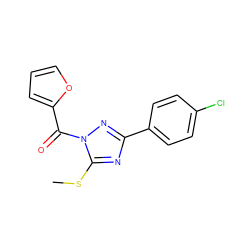 CSc1nc(-c2ccc(Cl)cc2)nn1C(=O)c1ccco1 ZINC000000350039