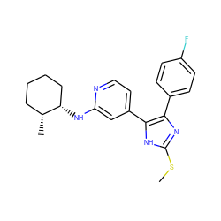 CSc1nc(-c2ccc(F)cc2)c(-c2ccnc(N[C@H]3CCCC[C@H]3C)c2)[nH]1 ZINC000040935278