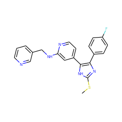 CSc1nc(-c2ccc(F)cc2)c(-c2ccnc(NCc3cccnc3)c2)[nH]1 ZINC000040933560