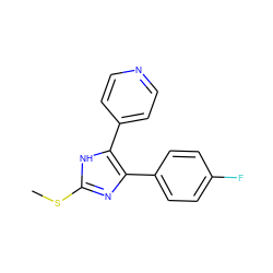 CSc1nc(-c2ccc(F)cc2)c(-c2ccncc2)[nH]1 ZINC000013491685