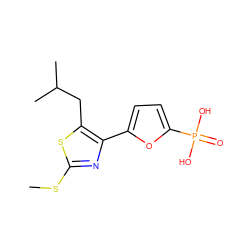 CSc1nc(-c2ccc(P(=O)(O)O)o2)c(CC(C)C)s1 ZINC000066099551