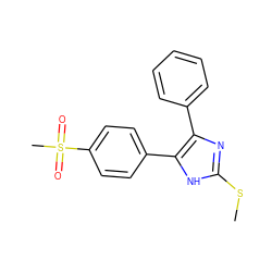 CSc1nc(-c2ccccc2)c(-c2ccc(S(C)(=O)=O)cc2)[nH]1 ZINC000095604993