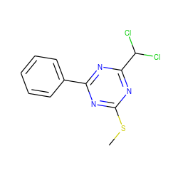 CSc1nc(-c2ccccc2)nc(C(Cl)Cl)n1 ZINC000000374200