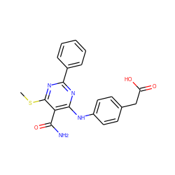 CSc1nc(-c2ccccc2)nc(Nc2ccc(CC(=O)O)cc2)c1C(N)=O ZINC000096938270