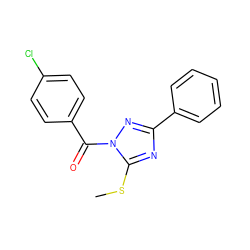 CSc1nc(-c2ccccc2)nn1C(=O)c1ccc(Cl)cc1 ZINC000004182882