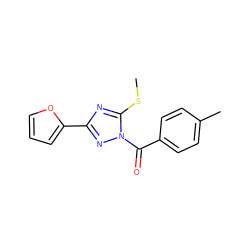 CSc1nc(-c2ccco2)nn1C(=O)c1ccc(C)cc1 ZINC000000807055