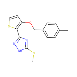 CSc1nc(-c2sccc2OCc2ccc(C)cc2)n[nH]1 ZINC000005738473