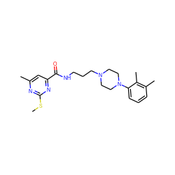 CSc1nc(C)cc(C(=O)NCCCN2CCN(c3cccc(C)c3C)CC2)n1 ZINC000064512371