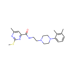 CSc1nc(C)cc(C(=O)NCCN2CCN(c3cccc(C)c3C)CC2)n1 ZINC000064512373