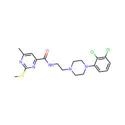 CSc1nc(C)cc(C(=O)NCCN2CCN(c3cccc(Cl)c3Cl)CC2)n1 ZINC000064527595