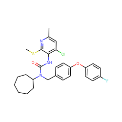 CSc1nc(C)cc(Cl)c1NC(=O)N(Cc1ccc(Oc2ccc(F)cc2)cc1)C1CCCCCC1 ZINC000013781734