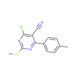 CSc1nc(Cl)c(C#N)c(-c2ccc(C)cc2)n1 ZINC000001387648