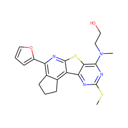 CSc1nc(N(C)CCO)c2sc3nc(-c4ccco4)c4c(c3c2n1)CCC4 ZINC000005484554