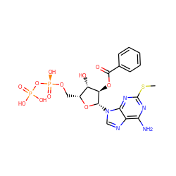 CSc1nc(N)c2ncn([C@@H]3O[C@H](CO[P@@](=O)(O)OP(=O)(O)O)[C@H](O)[C@H]3OC(=O)c3ccccc3)c2n1 ZINC000096271043