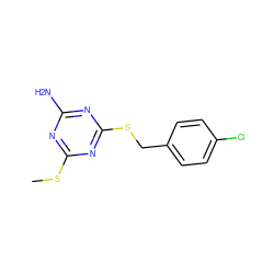 CSc1nc(N)nc(SCc2ccc(Cl)cc2)n1 ZINC000072124356