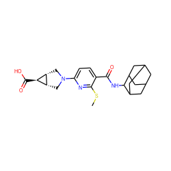 CSc1nc(N2C[C@H]3[C@@H](C2)[C@@H]3C(=O)O)ccc1C(=O)NC1C2CC3CC(C2)CC1C3 ZINC000147051207