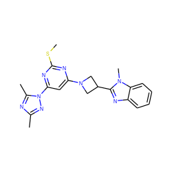 CSc1nc(N2CC(c3nc4ccccc4n3C)C2)cc(-n2nc(C)nc2C)n1 ZINC000143097906