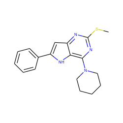 CSc1nc(N2CCCCC2)c2[nH]c(-c3ccccc3)cc2n1 ZINC000013834949