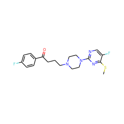 CSc1nc(N2CCN(CCCC(=O)c3ccc(F)cc3)CC2)ncc1F ZINC000013730852