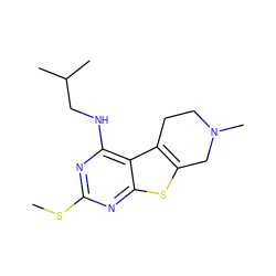 CSc1nc(NCC(C)C)c2c3c(sc2n1)CN(C)CC3 ZINC000020391227