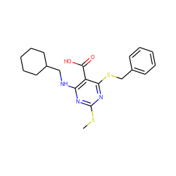 CSc1nc(NCC2CCCCC2)c(C(=O)O)c(SCc2ccccc2)n1 ZINC000053312957