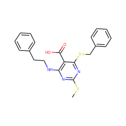 CSc1nc(NCCc2ccccc2)c(C(=O)O)c(SCc2ccccc2)n1 ZINC000053313118