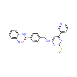 CSc1nc(NCc2ccc(C(=O)Nc3ccccc3N)cc2)cc(-c2cccnc2)n1 ZINC000035984593