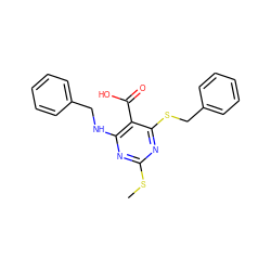 CSc1nc(NCc2ccccc2)c(C(=O)O)c(SCc2ccccc2)n1 ZINC000053242803