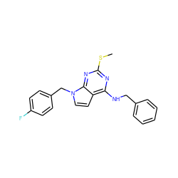 CSc1nc(NCc2ccccc2)c2ccn(Cc3ccc(F)cc3)c2n1 ZINC001772650977