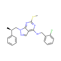 CSc1nc(NCc2ccccc2Cl)c2cnn(C[C@H](C)c3ccccc3)c2n1 ZINC000072123193