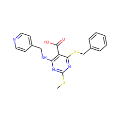 CSc1nc(NCc2ccncc2)c(C(=O)O)c(SCc2ccccc2)n1 ZINC000053314115